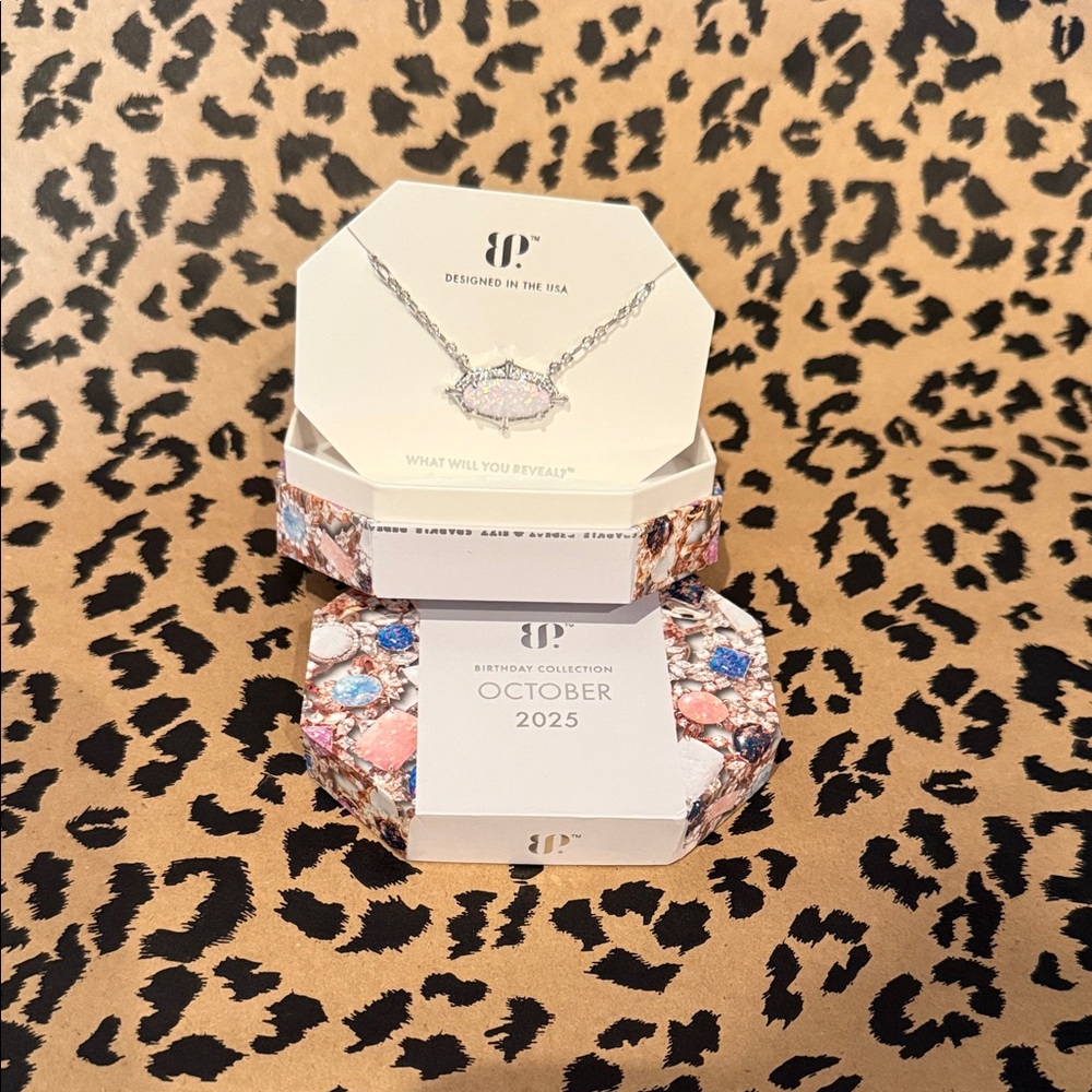 Bomb Party BP Necklace October 2025 White Opal